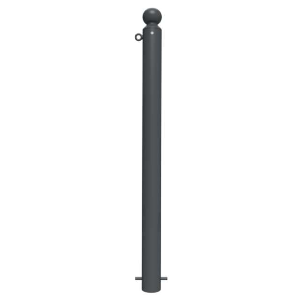 Dekorativ puller | st�lr�r � 89 mm | med kuglehoved | fastmonteret, til indst�bning i beton med jordanker, total l�ngde ca. 1300 mm | med 1 �je